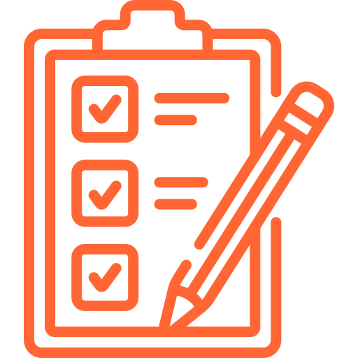Clipboard with three checked boxes and a pencil, representing a to-do list or checklist.