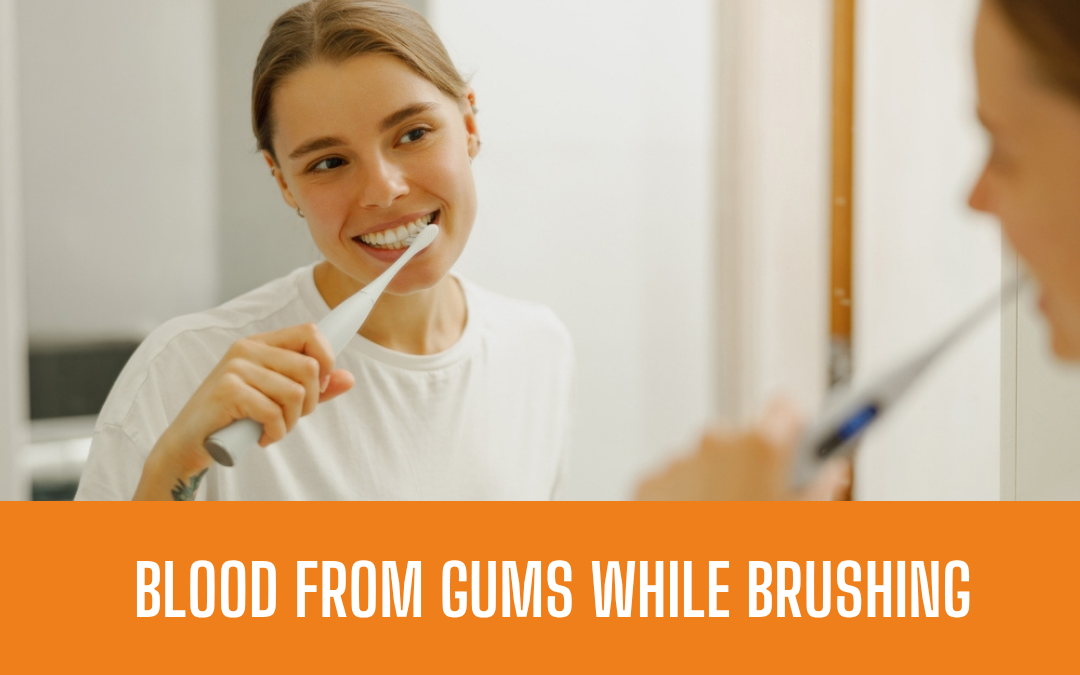 Blood from gums while brushing being examined at Age Concepts dental clinic Seawoods Navi Mumbai