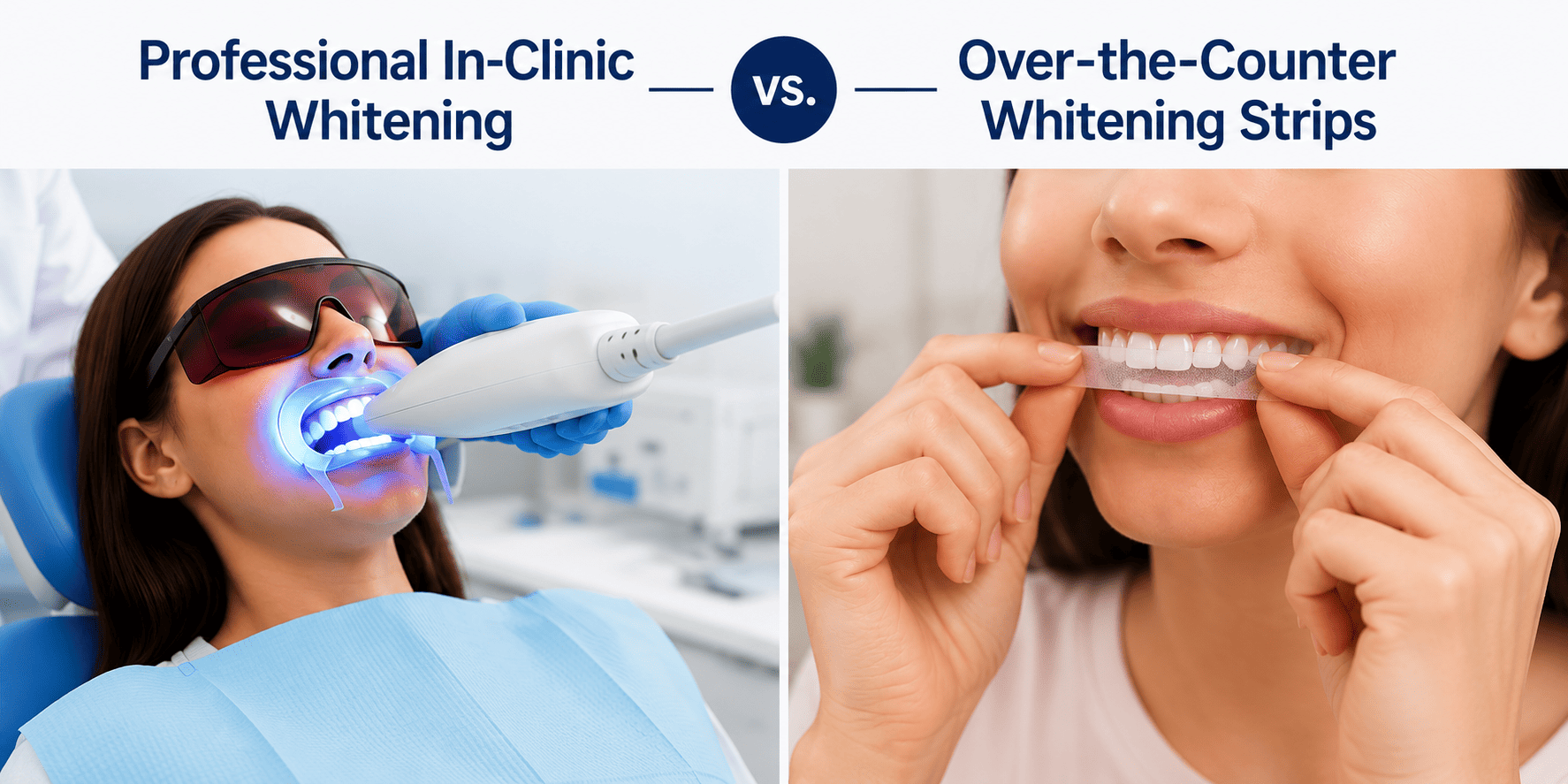"Comparison of professional in-clinic teeth whitening versus over-the-counter whitening strips for sensitive teeth."