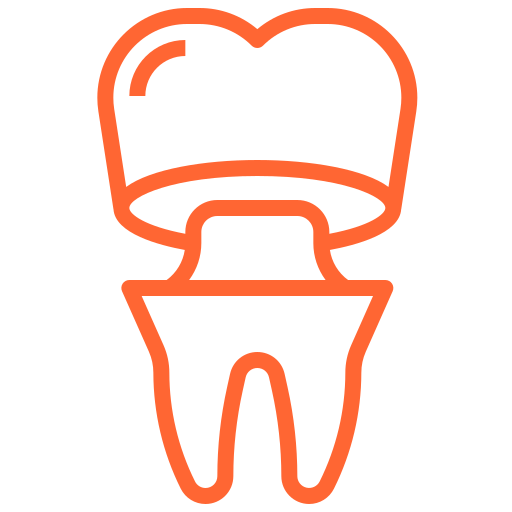 A dental crown being fitted on teeth.